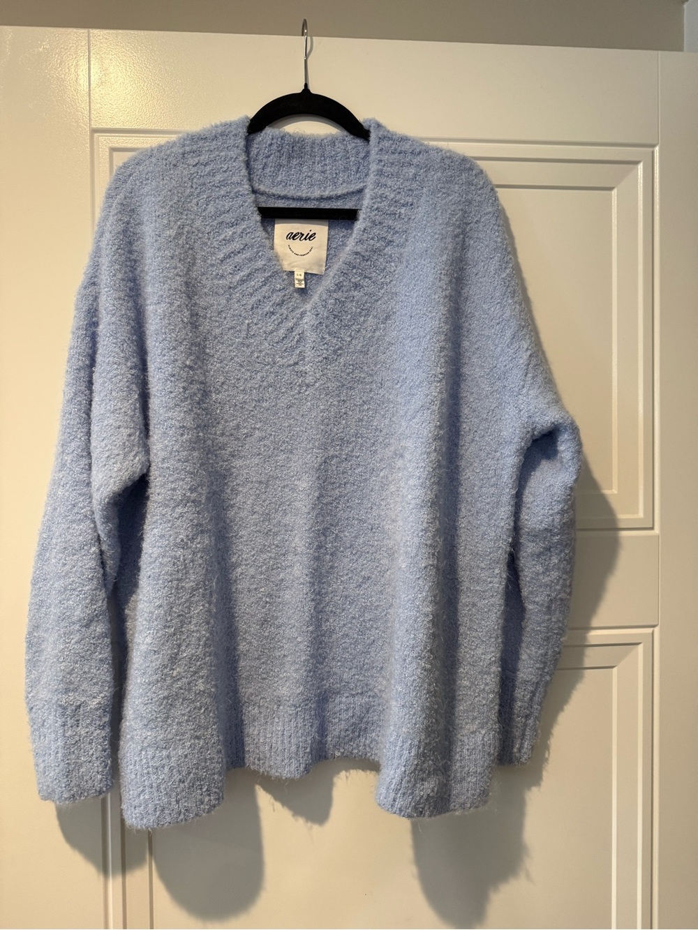 Aerie Plush Light Blue V-Neck Sweater